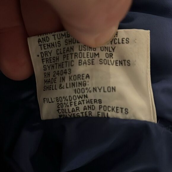 Vintage St Moritz Ski Team Down Feathers Insulated Hooded Parka Jacket XL Blue - Picture 12 of 13